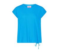 Kurzarmshirt BETTY BARCLAY "Betty Barclay Strukturshirt mit Tunnelzug", Damen, Gr. 40, blau (blau aster), Obermaterial: 100% Baumwolle., casual, figurumspielend normal, Rundhals, Kurzarm, Shirts, Mate