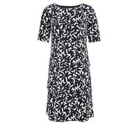 Betty Barclay Damen Stufenkleid Kurzarm 42, Dunkelblau/Weiß