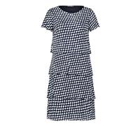Betty Barclay Damen Stufenkleid mit Rundhalsauschnitt 38, Dunkelblau/Weiß