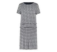Sommerkleid BETTY BARCLAY "Damen mit U-Boot-Ausschnitt", Damen, Gr. 44, Normalgrößen, dunkelblau, weiß, Obermaterial: 100% Polyamid. Futter: 100% Polyester, gerade kurz, Rundhals, Kleider Sommerkleid