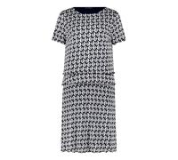 Sommerkleid BETTY BARCLAY "Damen mit U-Boot-Ausschnitt", Damen, Gr. 44, Normalgrößen, dunkelblau, weiß, Obermaterial: 100% Polyamid. Futter: 100% Polyester, gerade kurz, Rundhals, Kleider Sommerkleid