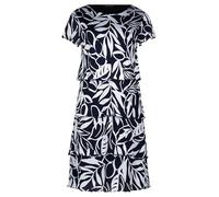 Sommerkleid BETTY BARCLAY "Betty Barclay Stufenkleid mit U-Boot-Ausschnitt", Damen, Gr. 48, Normalgrößen, blau (dunkelblau, weiß), Obermaterial: 100% Polyamid. Futter: 100% Polyester., feminin, gerade