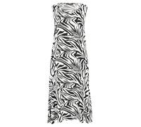 Sommerkleid BETTY BARCLAY "Betty Barclay Stufenkleid weiter Ausschnitt", Damen, Gr. 42, Normalgrößen, schwarz (schwarz, weiß), Obermaterial: 100% Viskose., casual, lässig geschnitten kurz, Rundhals, K