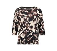 Betty Barclay Damen Sweatshirt mit Rippenstruktur 46, Beige/Braun