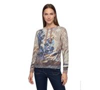 Strickpullover BETTY BARCLAY "Damen mit Lurexfaden", Damen, Gr. 40, beige, blau, Strick, Obermaterial: 50% Polyester, 45% Viskose, 5% Polyester, gerade lang, Rundhals, Pullover Strickpullover (6775011