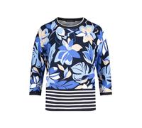 Strickpullover BETTY BARCLAY "Damen mit Blumenprint", Damen, Gr. 44, dunkelblau, blau, Strick, Obermaterial: 80% Viskose, 20% Polyamid, gerade normal, Rundhals, Pullover Strickpullover (75169063-44) d