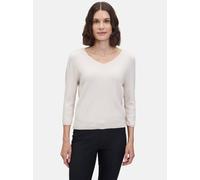 Strickpullover BETTY BARCLAY "Betty Barclay Damen Feinstrickpullover mit V-Ausschnitt", Damen, Gr. 46, beige (light beige melange), Strick, Obermaterial: 50% Viskose, 27% Polyamid, 23% Polyester., mod
