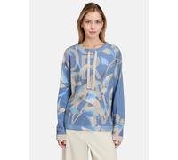 Strickpullover BETTY BARCLAY "Damen Feinstrickpullover mit Print", Damen, Gr. 36, braun (blau, camel), Strick, Obermaterial: 50% Polyester, 45% Viskose, 5% Polyester metallisiert., gerade lang, Rundha