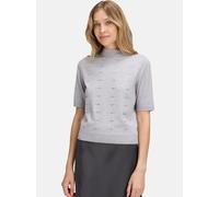 Kurzarmshirt BETTY BARCLAY "Damen Feinstrickpullover mit Stehkragen", Damen, Gr. 40, silber (light silber melange), Strick, Obermaterial: 50% Viskose, 27% Polyamid, 23% Polyester., figurumspielend nor