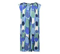 Sommerkleid BETTY BARCLAY "Damen mit Rundhalsausschnitt", Damen, Gr. 46, Normalgrößen, blau, grün, Obermaterial: 100% Viskose, figurumspielend kurz, Rundhals, Kleider Sommerkleid (87729543-46) blau, g