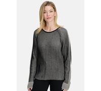 Strickpullover BETTY BARCLAY "Damen Grobstrick-Pullover mit Rippenstruktur", Damen, Gr. 48, patch schwarz, beige, Strick, Obermaterial: 50% Baumwolle, 50% Polyacryl., relaxed fit normal, Rundhals, Pul