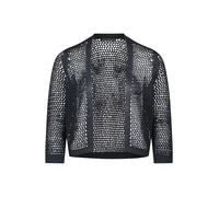 Strickjacke BETTY BARCLAY "Damen mit Lochmuster", Damen, Gr. 48, blau (dunkelblau), Strick, Obermaterial: 100% Polyacryl, Basic, gerade normal, V-Ausschnitt, Strickjacken Strickjacke (31166020-48) dun