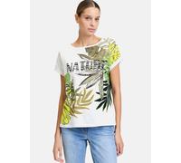 Kurzarmshirt BETTY BARCLAY "Betty Barclay Halbarm-Shirt mit Ärmelaufschlag", Damen, Gr. 36, grün (weiß, grün), Jersey, Obermaterial: 100% Baumwolle., casual, loose fit normal, U-Boot-Ausschnitt, Kurza