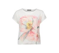 Kurzarmshirt BETTY BARCLAY "Damen mit Gummizug", Damen, Gr. 48, patch cream, rosé, Jersey, Obermaterial: 100% Polyester; Futter: 50% Baumwolle, 50% Modal, loose fit normal, U-Boot-Ausschnitt, Shirts (