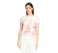 Kurzarmshirt BETTY BARCLAY "Damen mit Gummizug", Damen, Gr. 48, patch cream, rosé, Jersey, Obermaterial: 100% Polyester; Futter: 50% Baumwolle, 50% Modal, loose fit normal, U-Boot-Ausschnitt, Shirts (