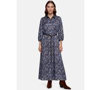 Hemdblusenkleid BETTY BARCLAY "Damen mit Bindegürtel", Damen, Gr. 36, Normalgrößen, blau, braun, Obermaterial: 100% Polyester, ausgestellt lang, Kleider (15846824-36) blau, braun