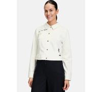 Jackenblazer BETTY BARCLAY "Betty Barclay Jeansjacke langarm", Damen, Gr. 44, weiß (rohweiß), Denim/Jeans, Obermaterial: 92% Baumwolle, 6% Elastomultiester, 2% Elasthan., casual, sehr schmal kurz, Lan