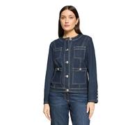 Jackenblazer BETTY BARCLAY "Damen mit Knöpfen", Damen, Gr. 44, dunkelblau denim, Obermaterial: 70% Baumwolle, 23% Polyester, 4% Lyocell, 3% Elasthan, sehr schmal normal, Rundhals, Blazer (57584146-44)