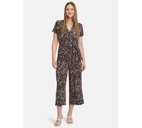 Overall BETTY BARCLAY "Betty Barclay Jumpsuit mit Eingrifftaschen", Damen, Gr. 42, Normalgrößen, blau (dunkelblau, braun), Jersey, Obermaterial: 94% Polyester, 6% Elasthan., feminin, figurumspielend, 