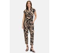 Overall BETTY BARCLAY "Betty Barclay Jumpsuit mit Eingrifftaschen", Damen, Gr. 44, Normalgrößen, schwarz (schwarz, beige), Jersey, Obermaterial: 95% Polyester, 5% Elasthan., feminin, figurumspielend,