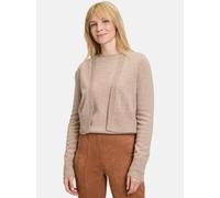 Strickjacke BETTY BARCLAY "Betty Barclay Kaschmir-Strickjacke mit Rippbündchen" Gr. 44, funghi melange Damen Strickjacken (28318023-44) funghi melange
