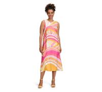 Sommerkleid BETTY BARCLAY "Betty Barclay Sommerkleid mit Rundhalsausschnitt", Damen, Gr. 36, Normalgrößen, rosé, gelb, Obermaterial: 100% Viskose., feminin, figurumspielend lang, Rundhals, ohne Ärmel,