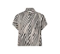 Kurzarmbluse BETTY BARCLAY "Damen mit Kragen", Damen, Gr. 36, schwarz, beige, Web, Obermaterial: 55% Leinen, 45% Viskose, oversize kurz, Blusen (16087524-36) schwarz, beige