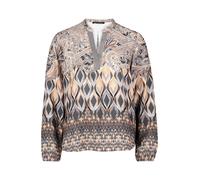 Longbluse BETTY BARCLAY "Betty Barclay Damen Longbluse mit Stehkragen", Damen, Gr. 42, grau (grau, beige), Obermaterial: 100% Viskose., casual, figurumspielend normal, Rundhals, Blusen (24016601-42) g