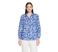 Longbluse BETTY BARCLAY "Damen langarm", Damen, Gr. 42, weiß, blau, Obermaterial: 100% Baumwolle, lässig geschnitten normal, V-Ausschnitt, Blusen Longbluse (39584364-42) weiß, blau