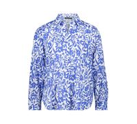 Longbluse BETTY BARCLAY "Damen langarm", Damen, Gr. 44, weiß, blau, Obermaterial: 100% Baumwolle, lässig geschnitten normal, V-Ausschnitt, Blusen Longbluse (39584364-44) weiß, blau
