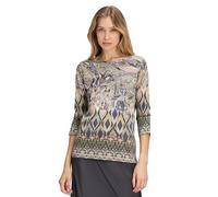 Ringelshirt mit U-Boot-Ausschnitt Grau/Beige Damen