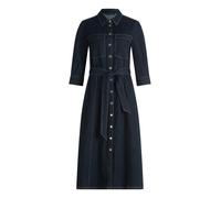 Hemdblusenkleid BETTY BARCLAY "Damen mit Knopfleiste", Damen, Gr. 36, Normalgrößen, dunkelblau denim, Obermaterial: 70% Baumwolle, 23% Polyester, 4% Lyocell, 3% Elasthan, figurumspielend lang, Kleider