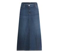 Midirock BETTY BARCLAY "Damen mit Waschung", Damen, Gr. 46, dunkelblau denim, Obermaterial: 70% Baumwolle, 23% Polyester, 4% Lyocell, 3% Elasthan, ausgestellt lang, Röcke (93752151-46) dunkelblau deni