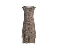 Chiffonkleid BETTY BARCLAY "Damen mit Bindegürtel", Damen, Gr. 42, Normalgrößen, beige, khaki, Obermaterial: 100% Polyester. Futter: 65% Polyester, 35% Viskose, figurumspielend lang, U-Boot-Ausschnitt