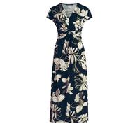Betty Barclay Midikleid mit V-Ausschnitt und Knotendetail in Marine, Größe 44