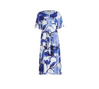 Sommerkleid BETTY BARCLAY "Damen mit Rundhalsausschnitt", Damen, Gr. 48, Normalgrößen, blau (weiß, blau), Obermaterial: 100% Viskose, figurumspielend lang, Rundhals, Kleider Sommerkleid (88586942-48)