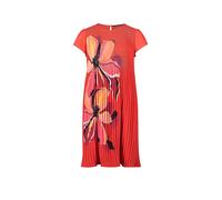 Betty Barclay Damen Plisseekleid Kurzarm 42, Red/Pink