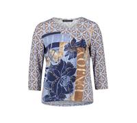 3/4-Arm-Shirt BETTY BARCLAY "Damen mit Aufdruck", Damen, Gr. 40, bunt (blau, braun), Jersey, Obermaterial: 95% Viskose, 5% Elasthan, gerade normal, Rundhals, Shirts 3/4-Arm-Shirt (75412358-40) blau, b