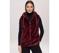 Plüschweste BETTY BARCLAY "Damen mit Kapuze", Damen, Gr. 44, dunkelrot, Obermaterial: 100% Polyester. Futter: 100% Polyester, A-Linie hüftbedeckend, Westen (39503454-44) dunkelrot