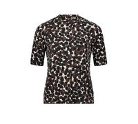 Kurzarmshirt BETTY BARCLAY "Damen Printshirt mit Stehkragen", Damen, Gr. 40, braun (braun, beige), Jersey, Obermaterial: 95% Polyester, 5% Elasthan., tailliert normal, Shirts (61431669-40) braun, beig