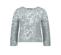 Betty Barclay Lochstrick-Pullover mit U-Boot-Ausschnitt 53% Baumwolle Gray Mist Gr. 42