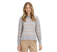 Strickpullover BETTY BARCLAY "Damen mit Pailletten", Damen, Gr. 42, beige (patch grau, beige), Strick, Obermaterial: 44% Viskose, 32% Polyester, 24% Polyamid, lässig geschnitten normal, Rundhals, Pull
