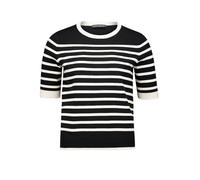 Kurzarmshirt BETTY BARCLAY "Damen kurzarm", Damen, Gr. 38, schwarz-weiß (patch schwarz, beige), Strick, Obermaterial: 55% Viskose, 30% Polyester, 15% Polyamid, Basic, figurumspielend normal, Rundhals,