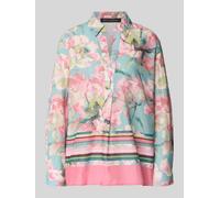 Longbluse BETTY BARCLAY "Damen langarm", Damen, Gr. 36, mint, rosé, Obermaterial: 100% Baumwolle, lässig geschnitten normal, V-Ausschnitt, Blusen Longbluse (32672902-36) mint, rosé