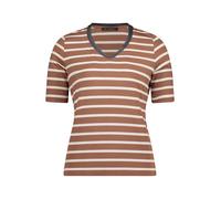 Kurzarmshirt BETTY BARCLAY "Damen mit V-Ausschnitt", Damen, Gr. 38, braun, nature, Jersey, Obermaterial: 95% Viskose, 5% Elasthan, tailliert normal, V-Ausschnitt, Shirts (65297263-38) braun, nature