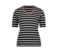 Kurzarmshirt BETTY BARCLAY "Damen mit V-Ausschnitt", Damen, Gr. 48, dunkelblau, nature, Jersey, Obermaterial: 95% Viskose, 5% Elasthan, tailliert normal, V-Ausschnitt, Shirts (37436210-48) dunkelblau,