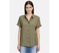 Schlupfbluse BETTY BARCLAY "Betty Barclay Schlupfbluse mit Kragen", Damen, Gr. 44, grün (dusty olive), Obermaterial: 84% Modal, 16% Polyester., casual, figurumspielend normal, Kurzarm, Blusen (9584451