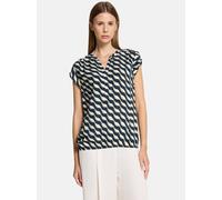 Schlupfbluse BETTY BARCLAY "Damen Schlupfbluse kurzarm", Damen, Gr. 38, bunt (dunkelblau, grün), Obermaterial: 100% Viskose., figurumspielend normal, Rundhals, Blusen (47741016-38) dunkelblau, grün