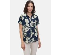 Schlupfbluse BETTY BARCLAY "Betty Barclay Schlupfbluse mit Kragen", Damen, Gr. 48, bunt (dunkelblau, grün), Obermaterial: 100% Viskose., casual, figurumspielend normal, Kurzarm, Blusen (31424147-48) d