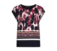 Kurzarmshirt BETTY BARCLAY "Damen mit Aufdruck", Damen, Gr. 48, rosa (schwarz, dunkelrot), Jersey, Obermaterial: 95% Viskose, 5% Elasthan, loose fit normal, U-Boot-Ausschnitt, Shirts (91814942-48) sch